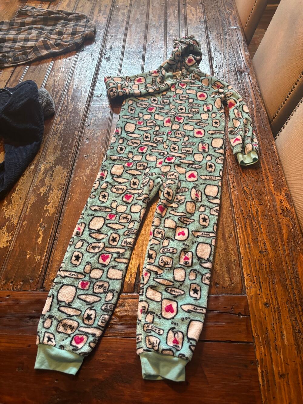 Total Girl Blue One Piece Pajamas size S 7/8 Girls